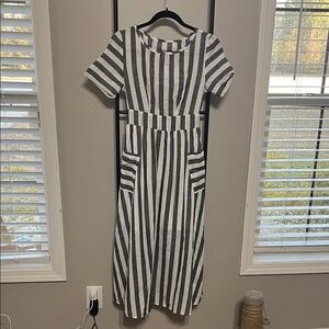 SHEIN Monochrome Striped Maxi Dress